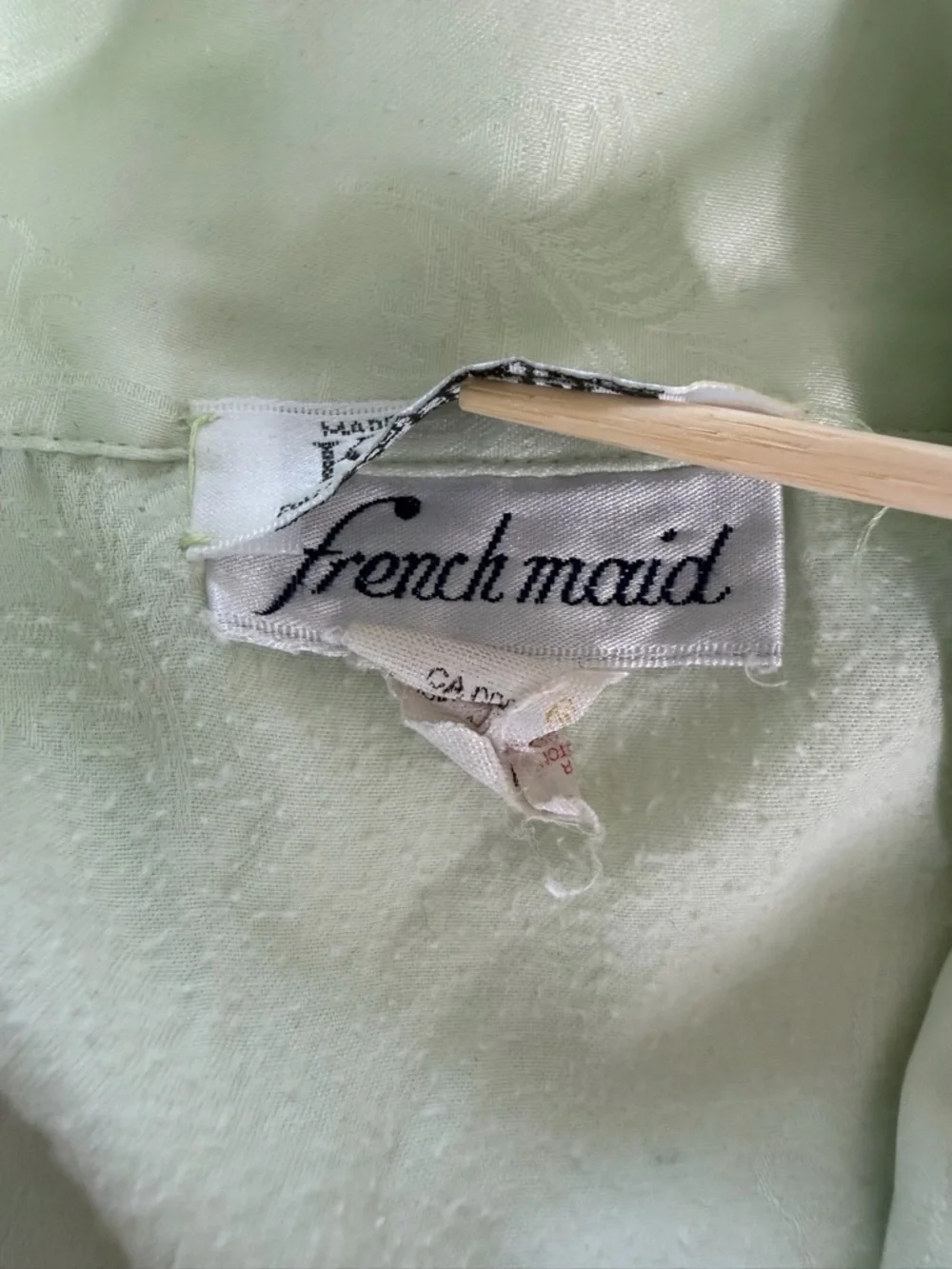 Vintage Kassatly Palm Beach French Maid‎ Pajama Set Satin Floral M